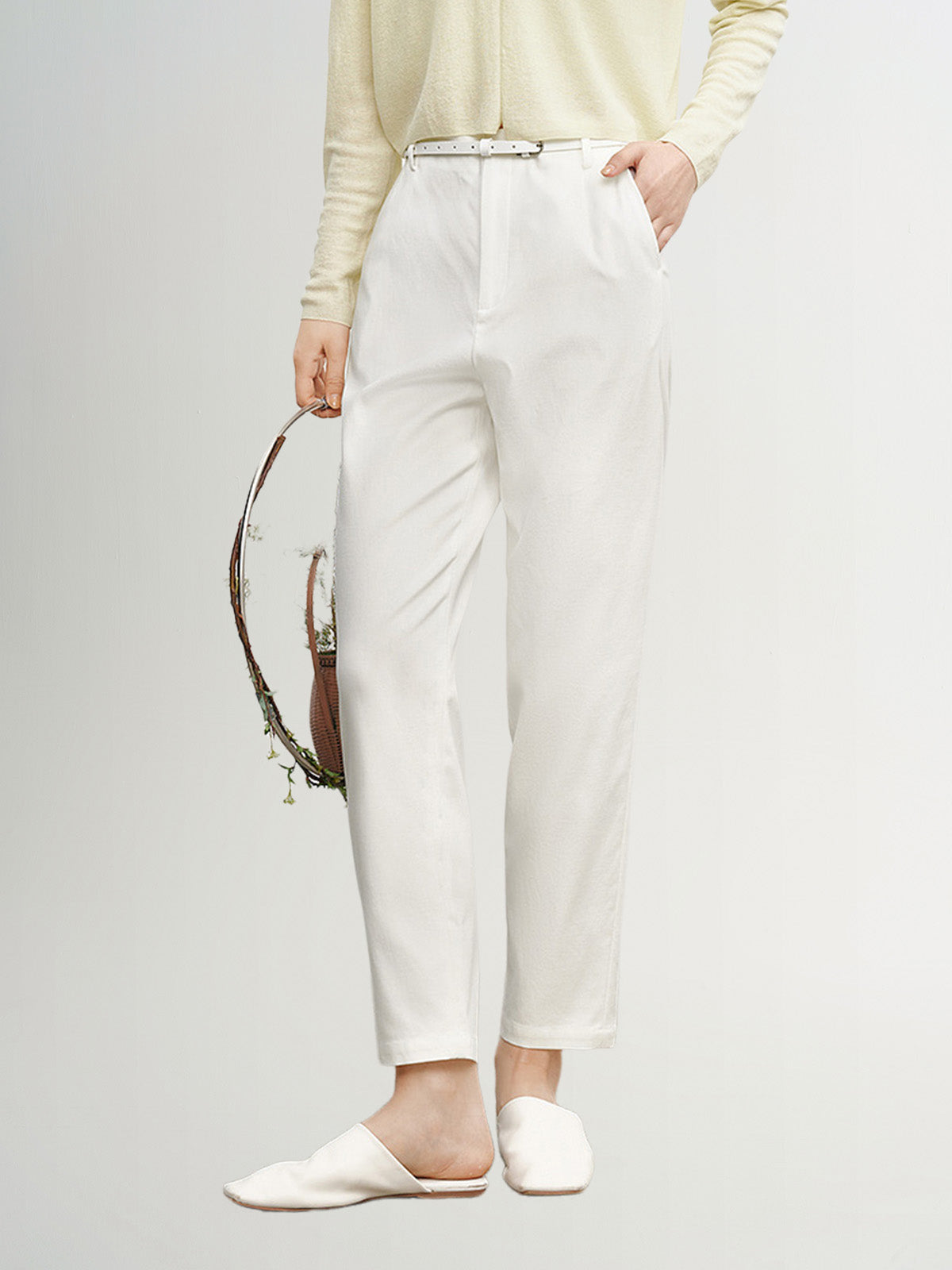 Slim-Fit Lyocell Trousers