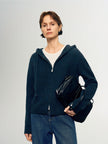 Hooded Silk-Cashmere Zip-Up Hoodie Sweater