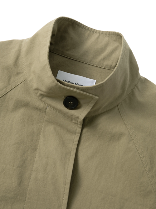Load image 1 in gallery view. Cotton Stand-Collar Trench Coat