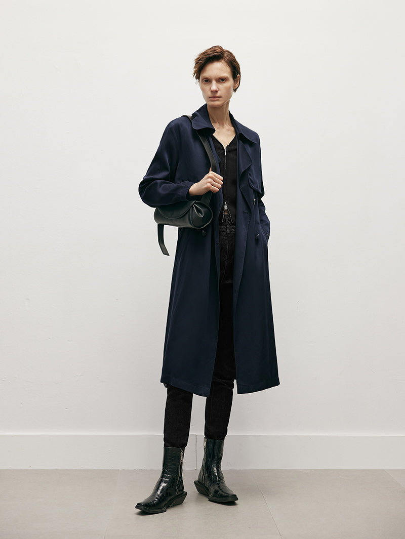 Pure Lyocell Trench Coat - MEILLEUR MOMENT OFFICIAL STORE NEW YORK 