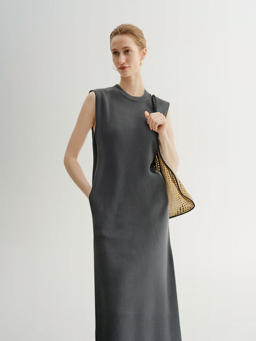Load image 1 in gallery view. Sleeveless Wool-Blend Knit Dress
