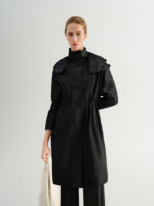 Load image 1 in gallery view. Hooded Longline Trench Coat