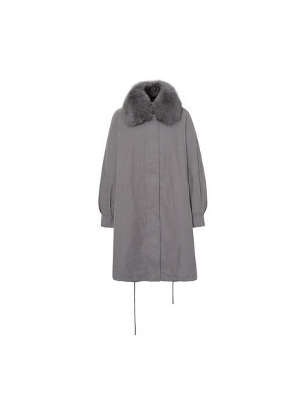 Fox Fur Collar Longline Parka