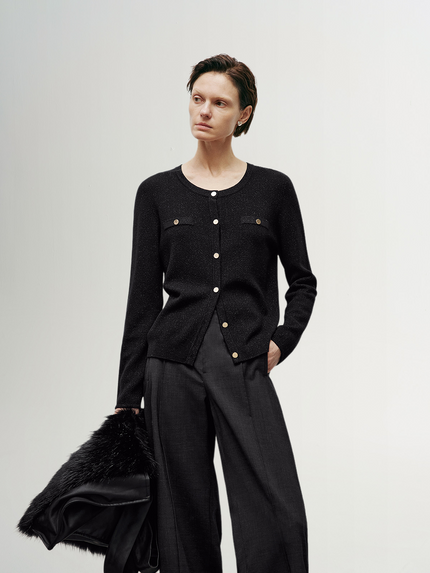 Wool Lurex Cardigan
