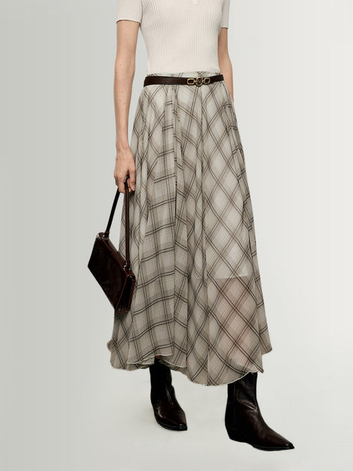 Load image 1 in gallery view. Plaid Skirt