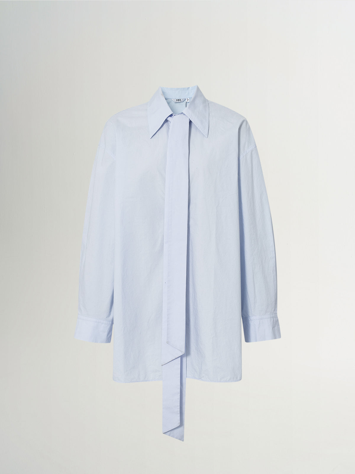 Cotton Point-Collar Necktie Shirt