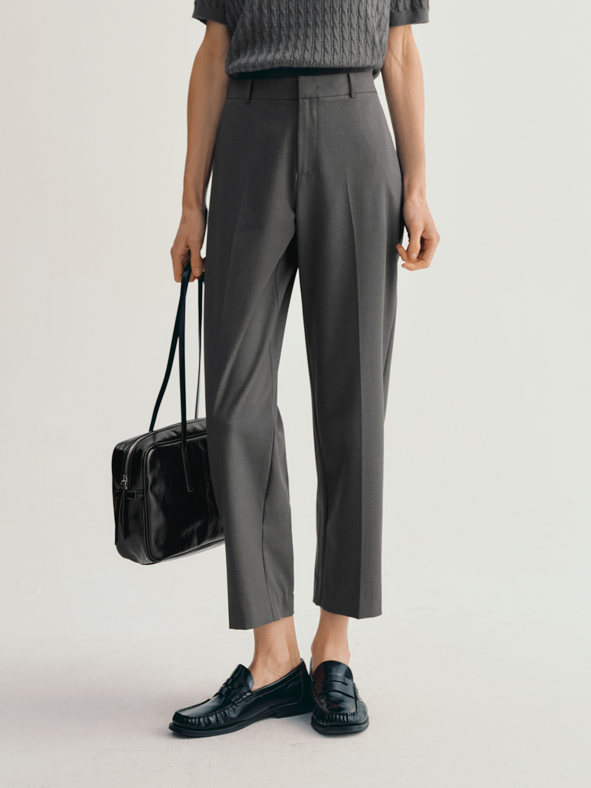 Slim-Fit Cropped Cotton Trousers