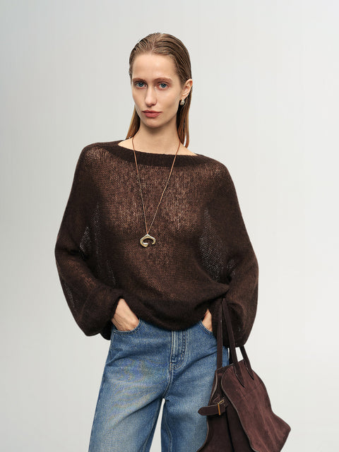 Cashmere-Silk Relaxed Pullover Sweater