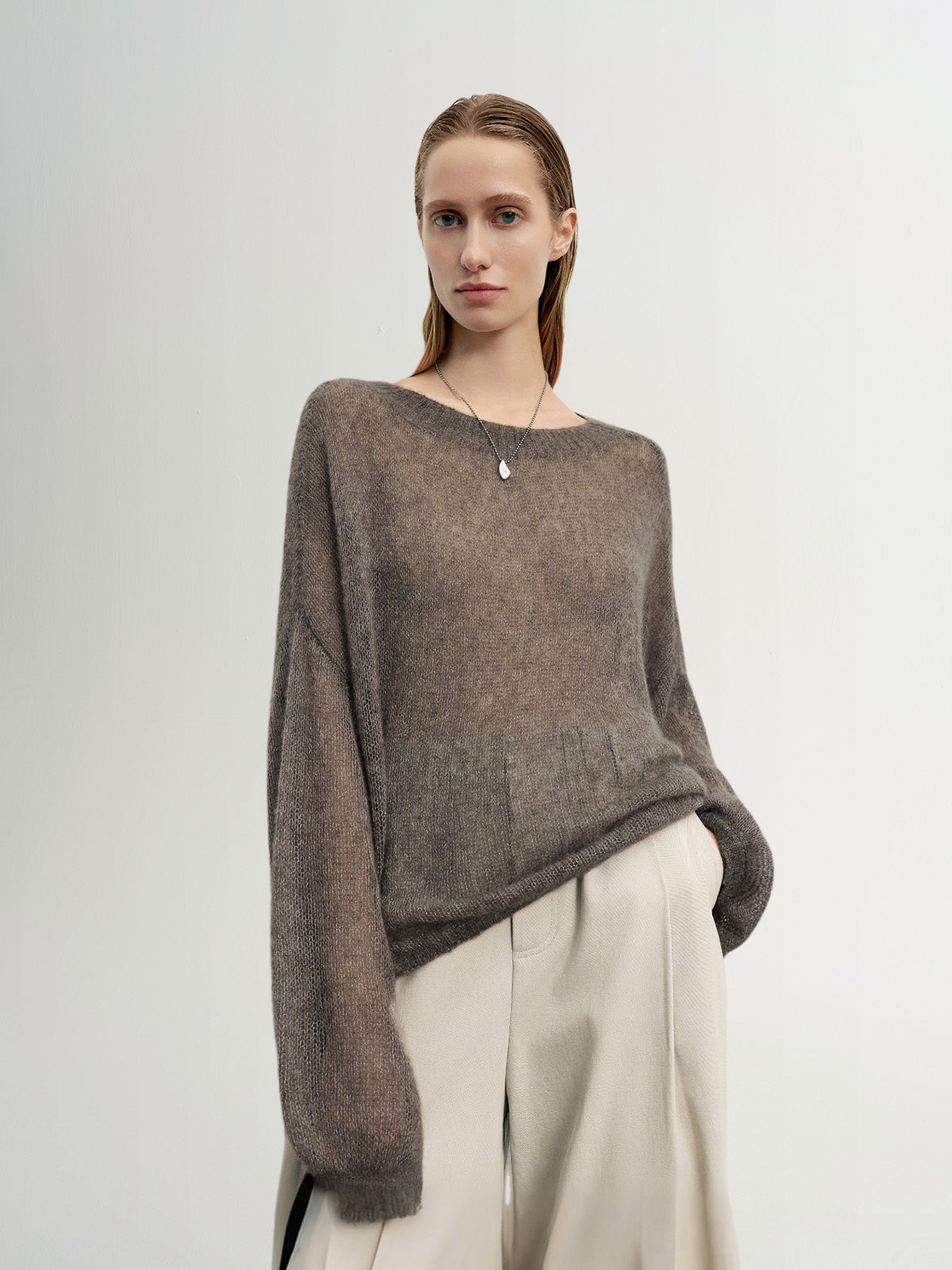 Cashmere-Silk Relaxed Pullover Sweater