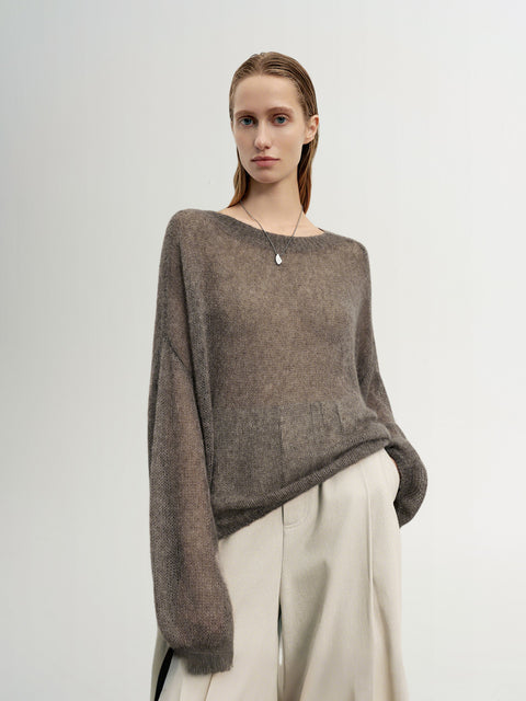 Cashmere-Silk Relaxed Pullover Sweater