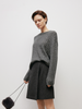 Gray Soft Ribbed Cashmere Silk Sweater