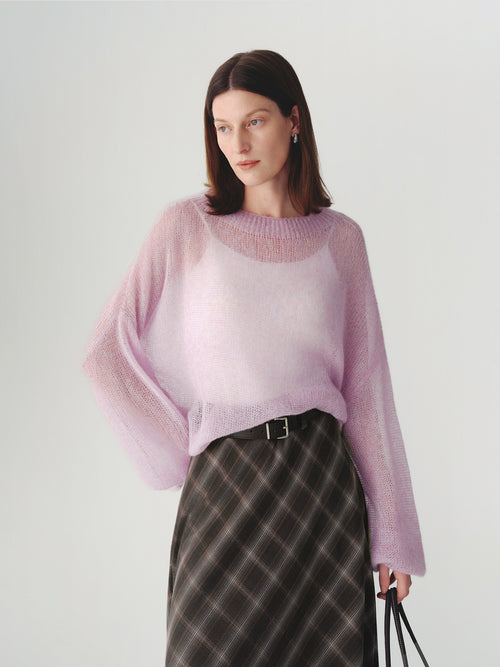 Load image 1 in gallery view. Cashmere-Silk Relaxed Pullover Sweater