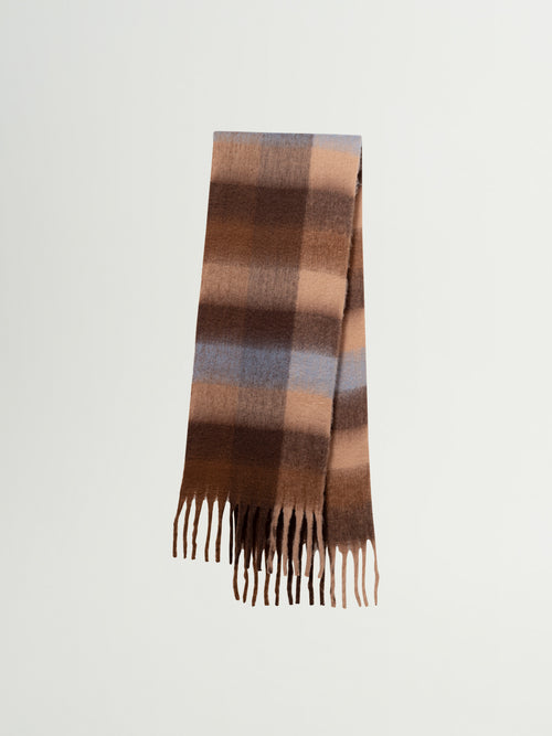 Load image 1 in gallery view. Brown Plaid Scarf