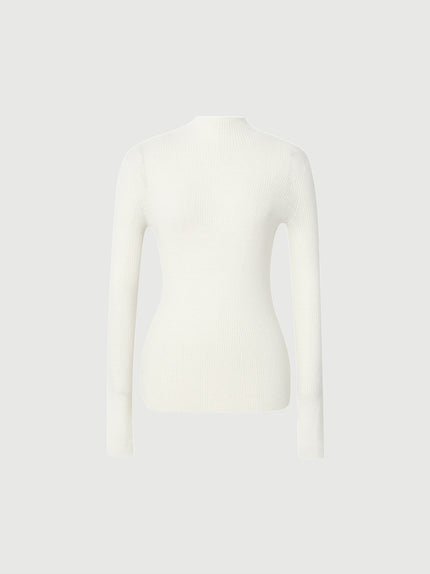 Pure Wool Mock Neck Sweater - MEILLEUR MOMENT OFFICIAL STORE NEW YORK 