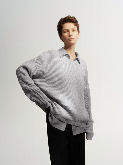 Load image 1 in gallery view. Rib Pullover Sweater
