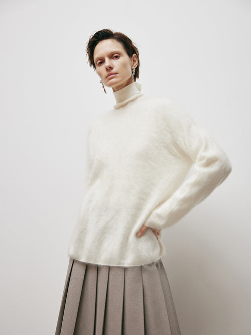 Load image 1 in gallery view. High Neck Oversized Cashmere Sweater - MEILLEUR MOMENT OFFICIAL STORE NEW YORK 