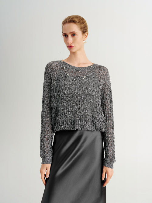 Load image 1 in gallery view. Open Knit Sweater