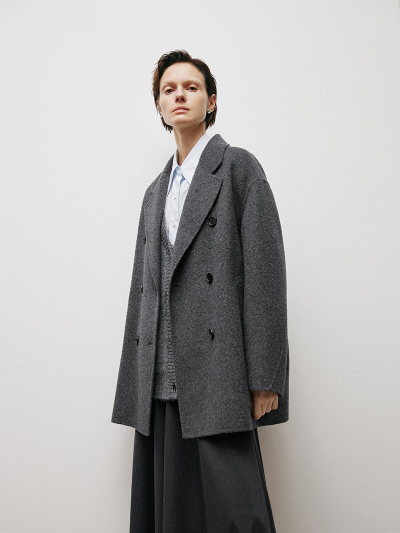 Tailored Wool Pea Coat - MEILLEUR MOMENT OFFICIAL STORE NEW YORK 