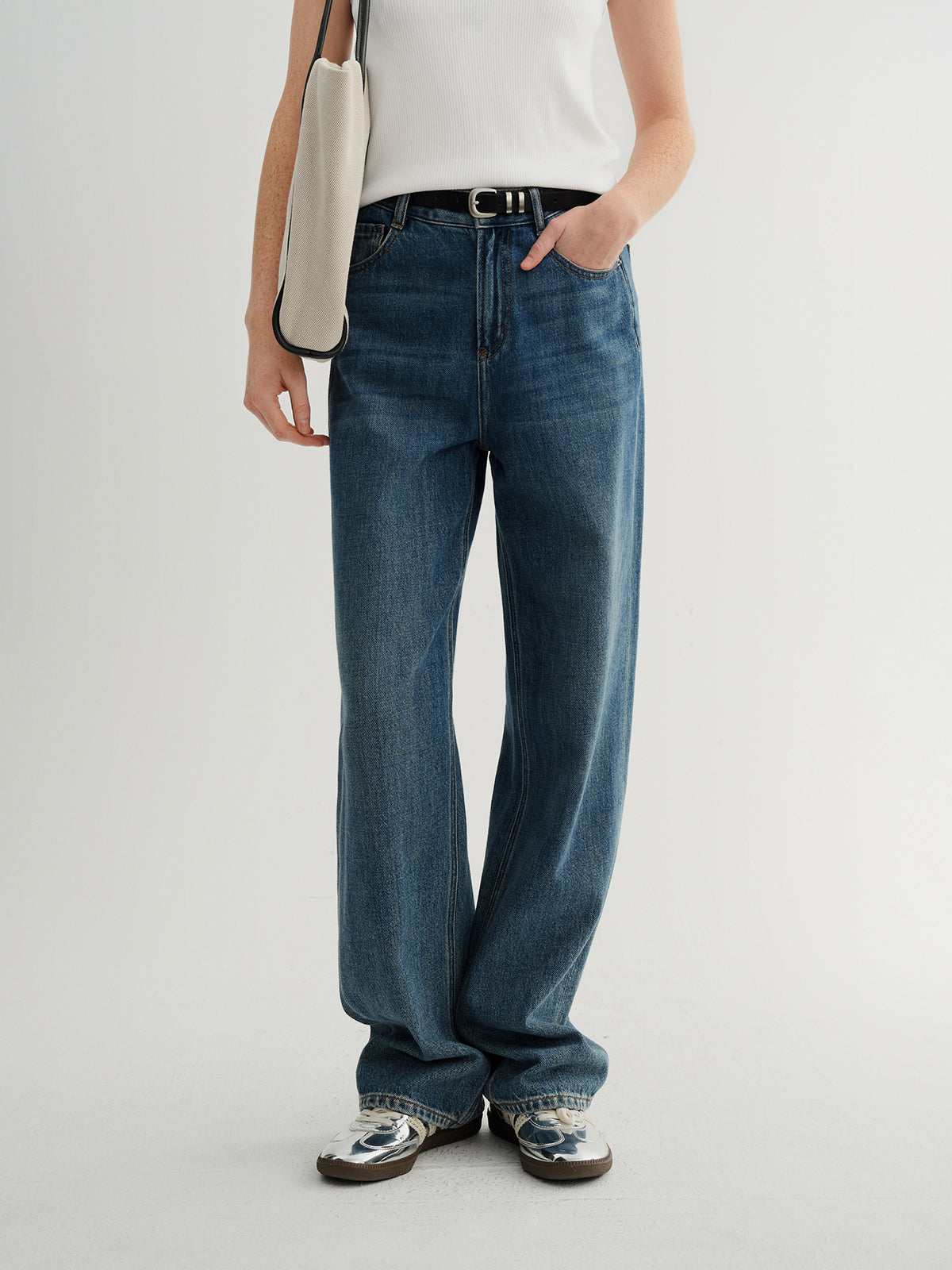 Cotton Straight-Leg Denim Jeans