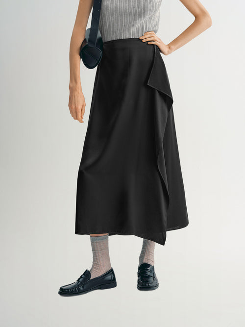 Load image 1 in gallery view. Acetate Midi Skirt