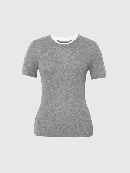 Slim Fit Lyocell Neck T-Shirt
