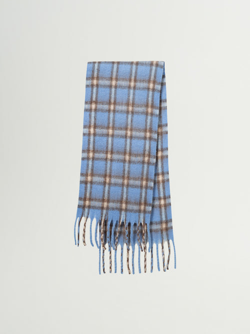 Load image 1 in gallery view. Light Blue Plaid Scarf
