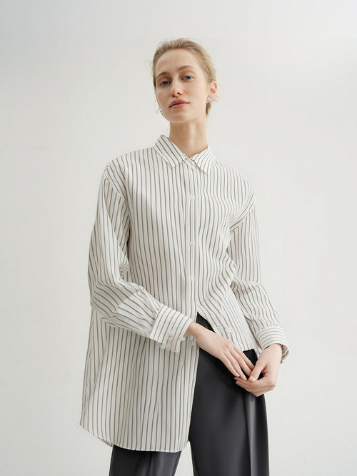 Load image 1 in gallery view. Pinstriped Cotton Shirt