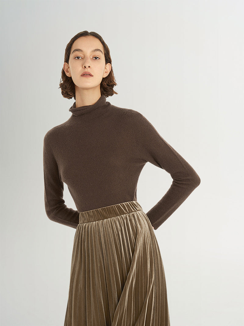 Brown Slim Fit Cashmere Sweater 599A133001Q