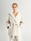Oatmeal Wool Belted Midi Coat