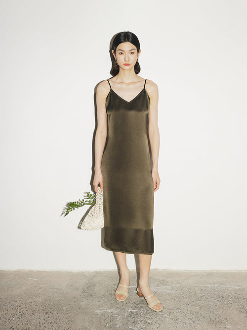 Load image 1 in gallery view. Smooth Acetate Slip Dress