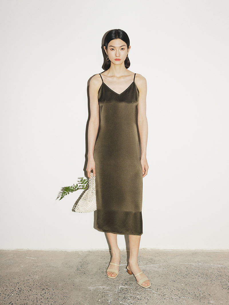 Smooth Acetate Slip Dress