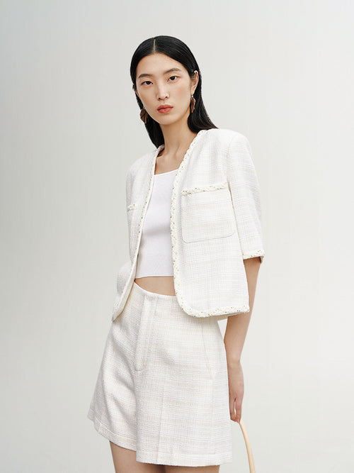 Load image 1 in gallery view. Short tweed jacket
