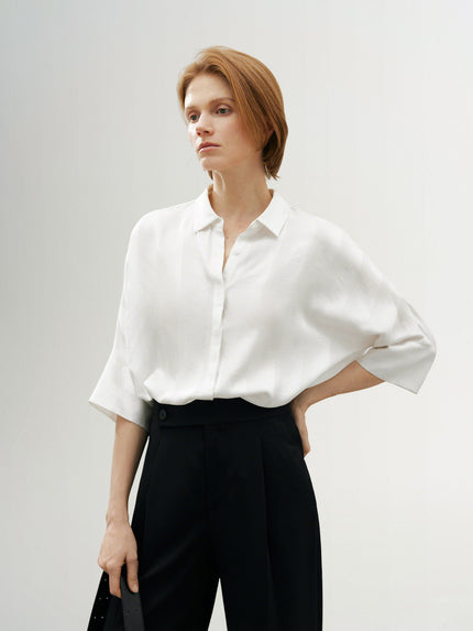 Half Sleeves 100% Silk Shirt