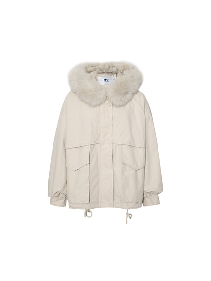 Rabbit Fur Short Parka