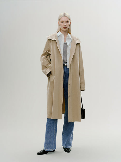 Load image 1 in gallery view. Cotton Hooded Rain Coat