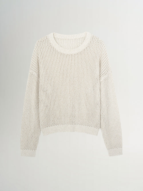 Load image 1 in gallery view. Linen Openwork Sweater