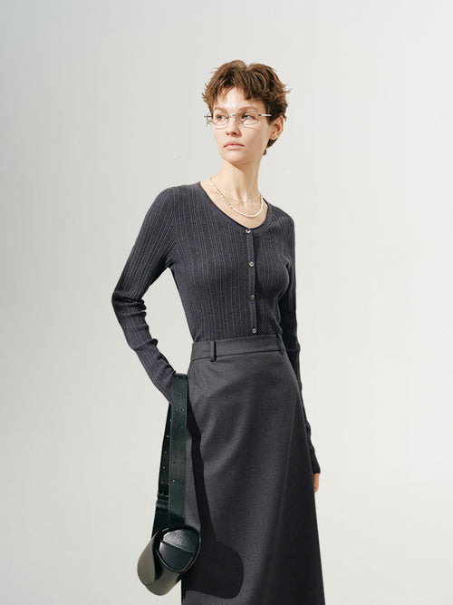 Load image 1 in gallery view. Long-Sleeve Knit Top