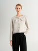 Metallic Thread Crewneck Knit Cardigan