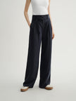 MEILLEUR MOMENT Midnight Blue Lyocell Pants - Front View