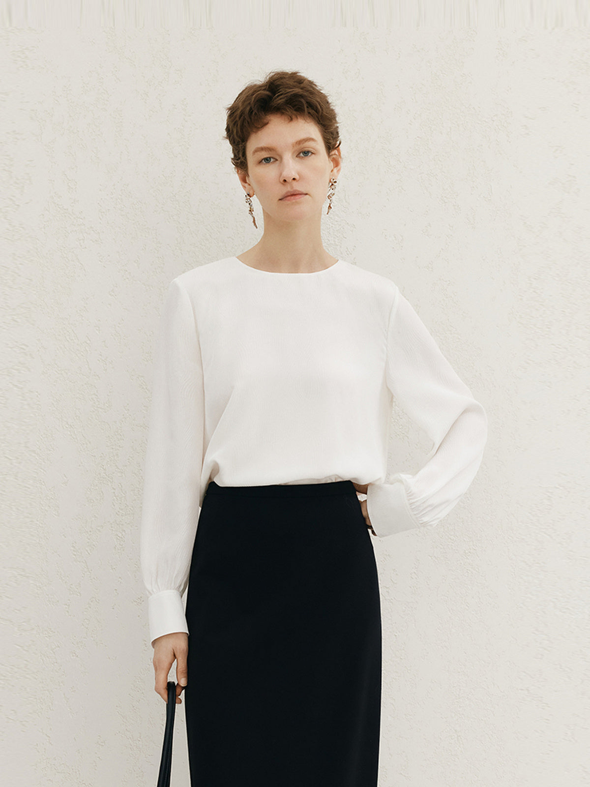 100% Silk Wave Texture Blouse