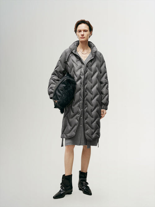 Load image 1 in gallery view. Midi Quilted Down Jacket - MEILLEUR MOMENT OFFICIAL STORE NEW YORK 