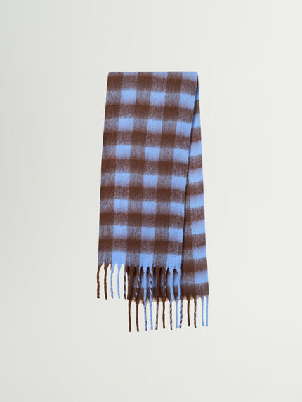 Navy Blue Plaid Scarf