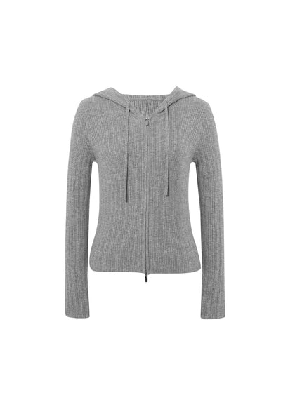Ribbed Knit Hoodie