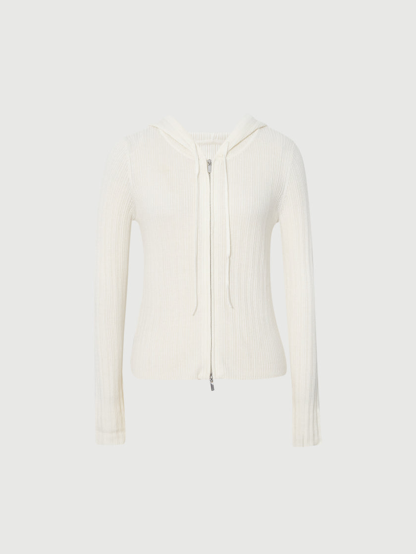 Knit Zip-Up Hoodie