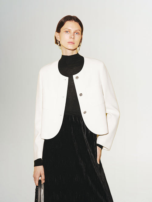 Load image 1 in gallery view. Tweed Cropped Jacket - MEILLEUR MOMENT OFFICIAL STORE NEW YORK 
