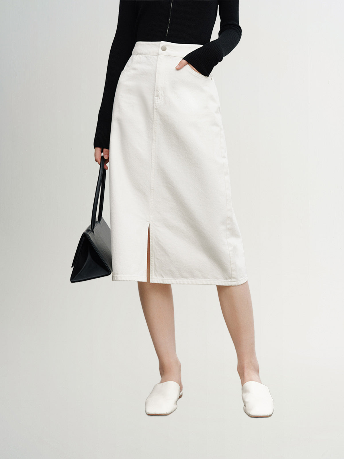 Front Slit Jeans Skirt - MEILLEUR MOMENT OFFICIAL STORE NEW YORK 