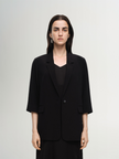 One Button 92% Silk Blazer