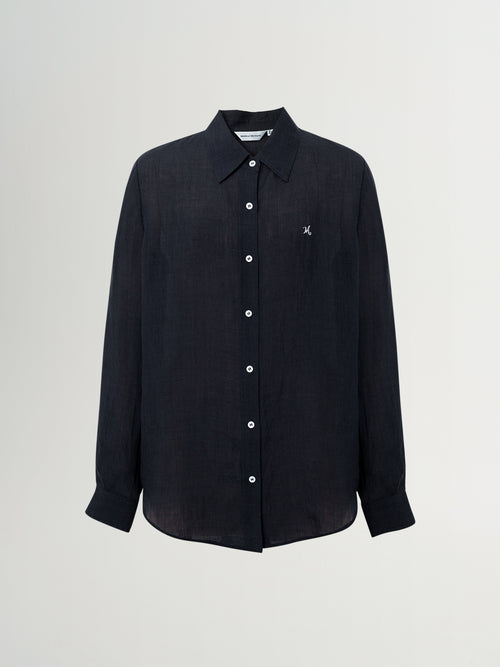 Load image 1 in gallery view. Relaxed-Fit Structured Shoulder Long-Sleeve Lapel Shirt