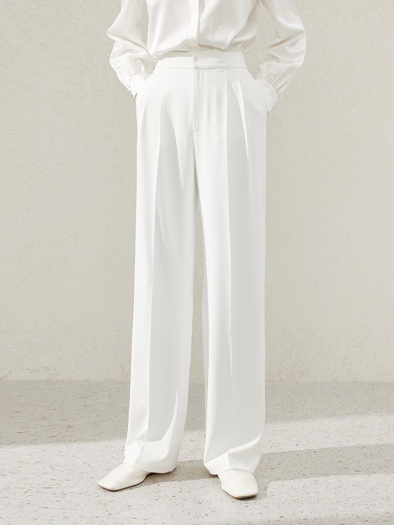 Straight Fit Smooth Trousers