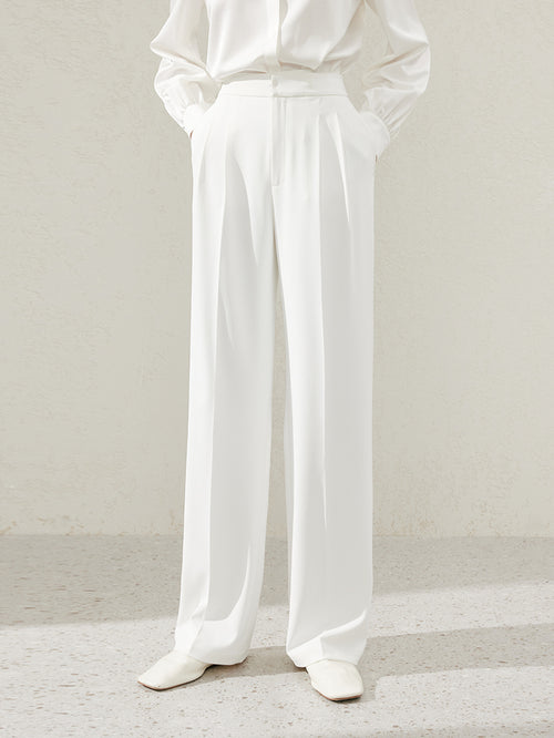 Load image 1 in gallery view. Straight Fit Smooth Trousers